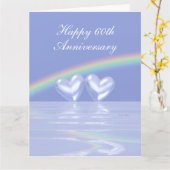 60e Jubileum Diamond Hearts Kaart (Gele Bloem)