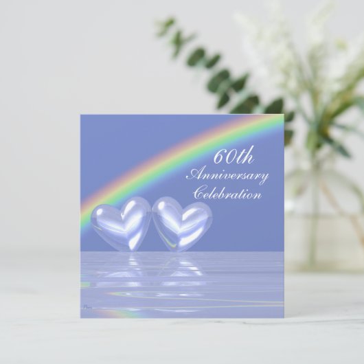 60e Jubileum Diamond Hearts Kaart (Staand voorkant)