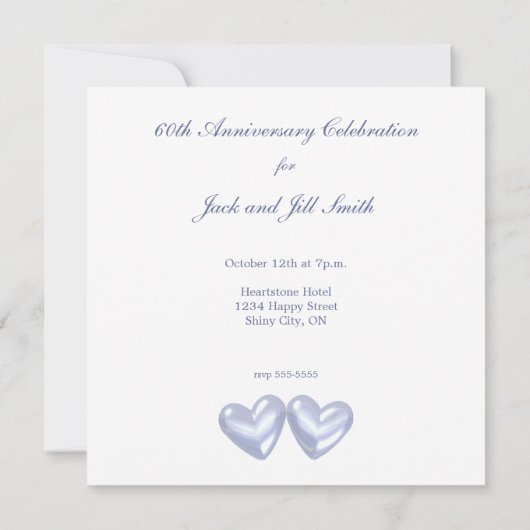 60e Jubileum Diamond Hearts Kaart (Achterkant)