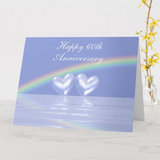 60e Jubileum Diamond Hearts Kaart (Gele Bloem)