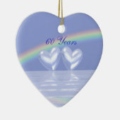 60e Jubileum Diamond Hearts Keramisch Ornament (Rechts)