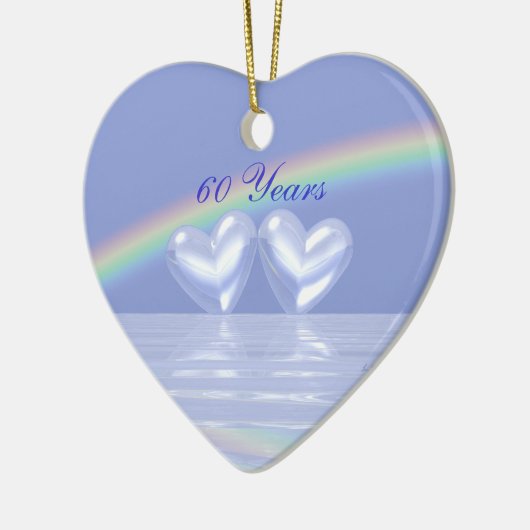 60e Jubileum Diamond Hearts Keramisch Ornament (Links)