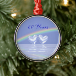 60e Jubileum Diamond Hearts Metalen Ornament