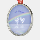 60e Jubileum Diamond Hearts Metalen Ornament (Links)