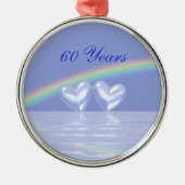 60e Jubileum Diamond Hearts Metalen Ornament (Voorkant)