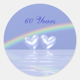 60e Jubileum Diamond Hearts Ronde Sticker