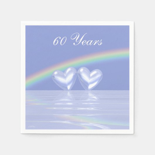 60e Jubileum Diamond Hearts Servetten (Voorkant)