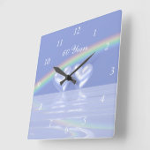 60e Jubileum Diamond Hearts Vierkante Klok (Hoek)