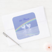 60e Jubileum Diamond Hearts Vierkante Sticker (Envelop)