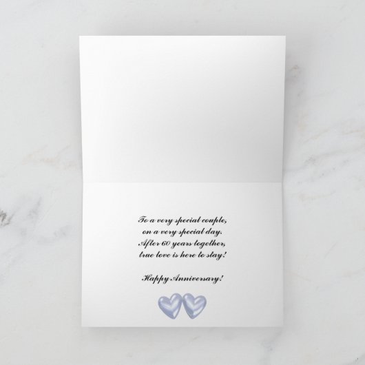 60e Jubileum Diamond Hearts (voor foto) Kaart (Binnen)