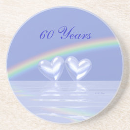 60e Jubileum Diamond Hearts Zandsteen Onderzetter