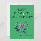 60e Jubileum Diamond Love Photo Template Kaart (Achterkant)