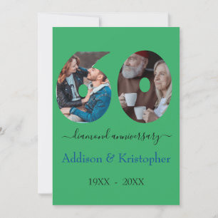 60e Jubileum Diamond Love Photo Template Kaart