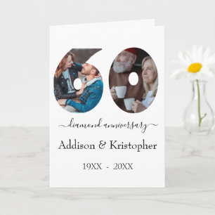 60e Jubileum Diamond Love Photo Template Kaart