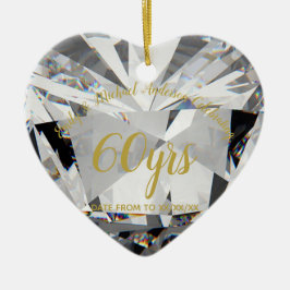 60e Jubileum Diamond PHOTO Gift Keramisch Ornament