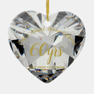 60e Jubileum Diamond PHOTO Gift Keramisch Ornament