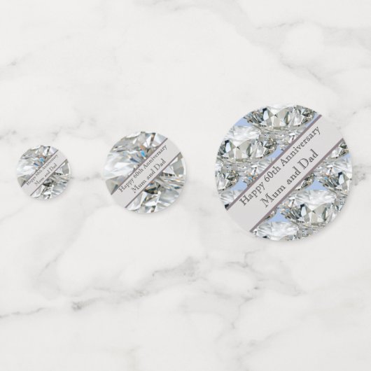 60e Jubileum Diamond voor bruiloft Confetti (Achterkanten)