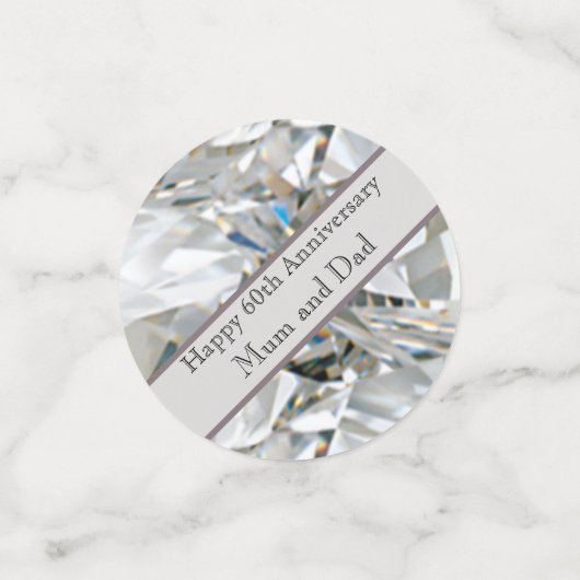 60e Jubileum Diamond voor bruiloft Confetti (Kleine voorkant)