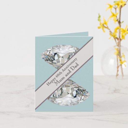 60e Jubileum Diamond voor bruiloft Kaart (Gele Bloem)