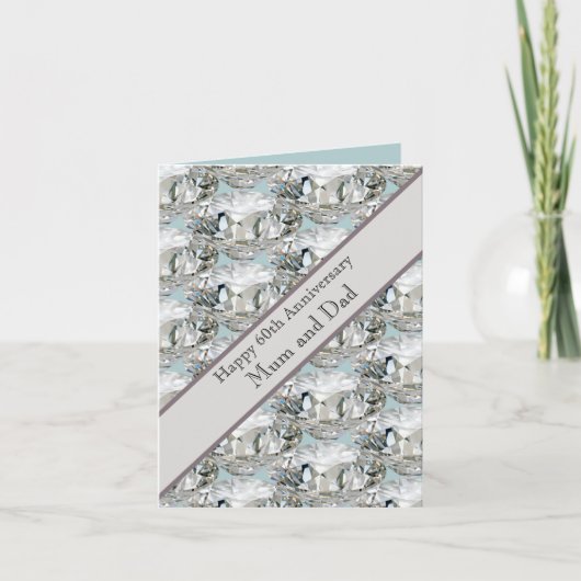 60e Jubileum Diamond voor bruiloft Kaart (Voorkant)