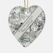 60e Jubileum Diamond voor bruiloft Keramisch Ornament (Links)