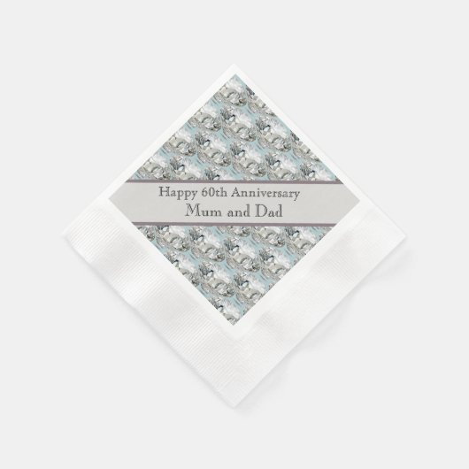 60e Jubileum Diamond voor bruiloft Servet (Hoek)