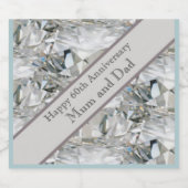 60e Jubileum Diamond voor bruiloft Sparkling Wijnetiket (Enkel label)