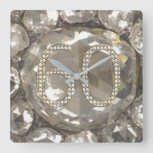 60e Jubileum Diamond Wedding 2017 Elegant Vierkante Klok