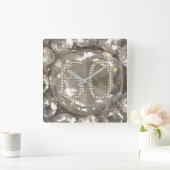 60e Jubileum Diamond Wedding 2017 Elegant Vierkante Klok (Huis)