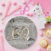 60e Jubileum Diamond Wedding Elegant Faux Gold Papieren Bordje (Feest)
