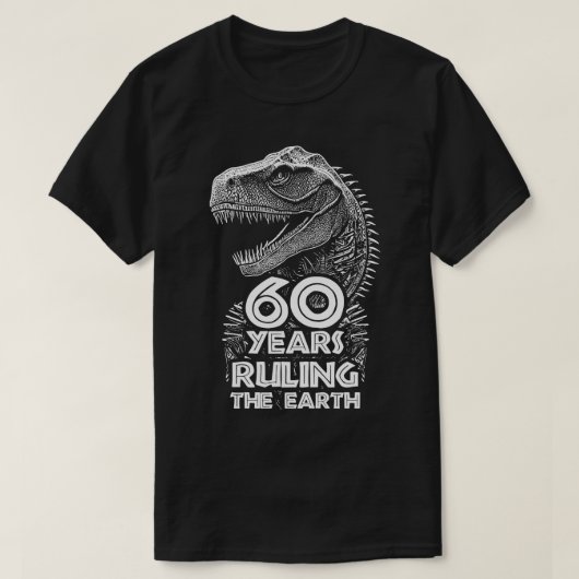 60e Jubileum Dinosaurus Lovers Verjaardag T-shirt (Design voorkant)