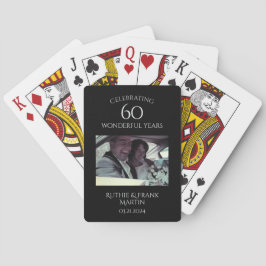 60e Jubileum Elegant Gepersonaliseerde Foto Gift Pokerkaarten