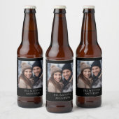 60e Jubileum Elegant Script Foto Bier Etiket (Flessen)