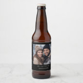 60e Jubileum Elegant Script Foto Bier Etiket (Voorkant)