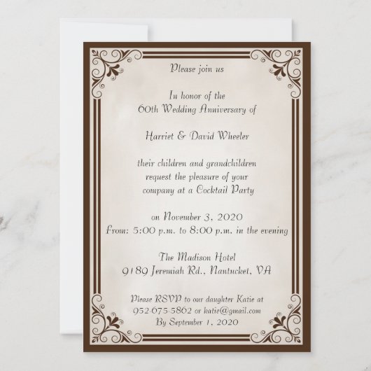 60e Jubileum feestvieren Kaart (Achterkant)