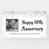 60e Jubileum Foto Silver Confetti Spandoek (Horizontaal)
