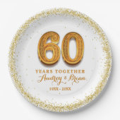 60e Jubileum gepersonaliseerd Papieren Bordje (Voorkant)