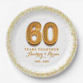 60e Jubileum gepersonaliseerd Papieren Bordje