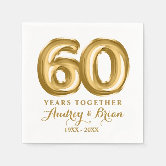 60e Jubileum gepersonaliseerd Servet (Voorkant)