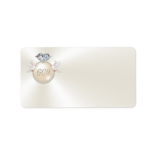 60e Jubileum gepersonaliseerde Adresetiketten Etiket (Voorkant)