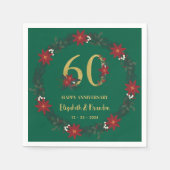 60e Jubileum gepersonaliseerde kerstservetten Servet (Voorkant)