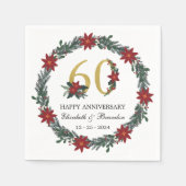 60e Jubileum gepersonaliseerde kerstservetten Servet (Voorkant)