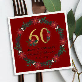 60e Jubileum gepersonaliseerde kerstservetten Servet
