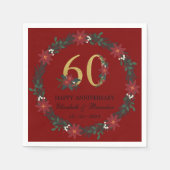 60e Jubileum gepersonaliseerde kerstservetten Servet (Voorkant)