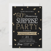 60e Jubileum Glitter Confetti Surprise Party Kaart (Voorkant)