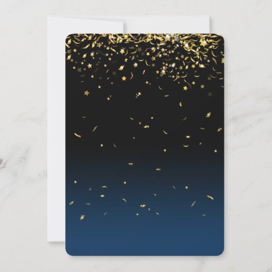 60e Jubileum Gold Balloons Confetti Uitnodiging (Achterkant)