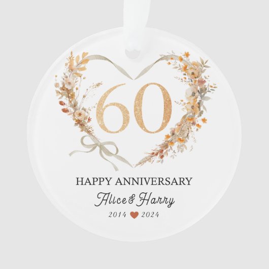 60e Jubileum Gold Diamonds Keepslag Ornament (voorkant)