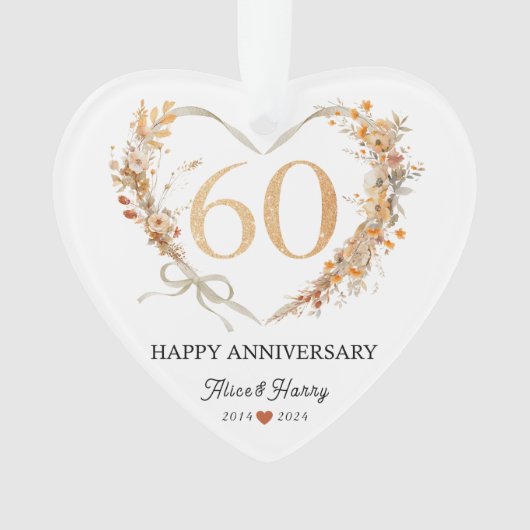 60e Jubileum Gold Diamonds Keepslag Ornament (voorkant)