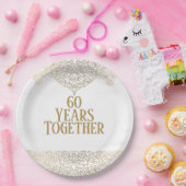 60e Jubileum Gold Lace op Bord van whitepaper (Feest)