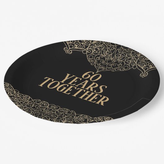 60e Jubileum Gold Lace op zwart Bord (Gekanteld)